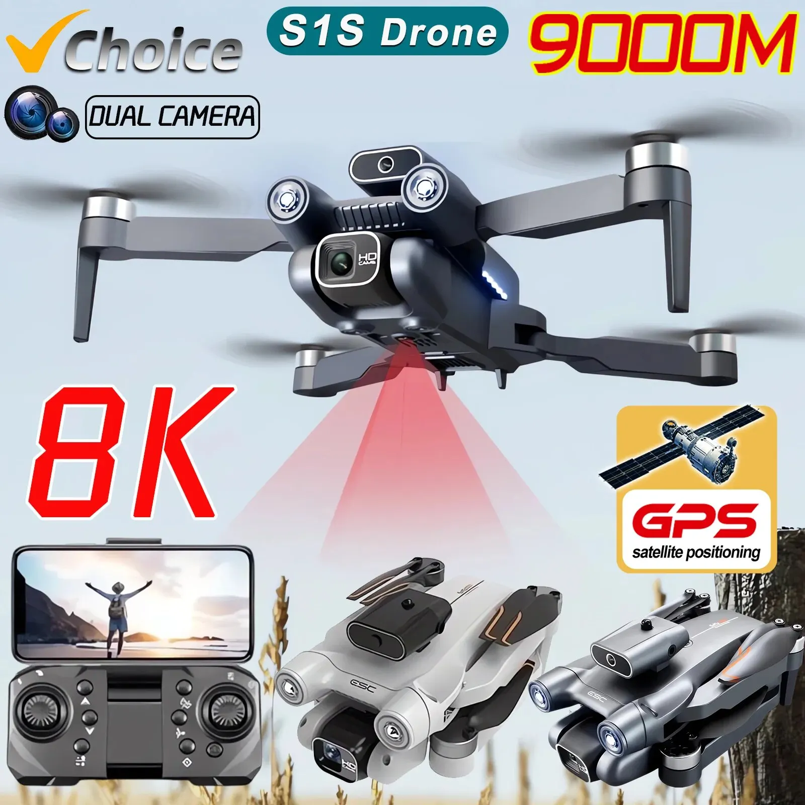 Drone Surveying - Yeni S1S 5G GPS Drone kamera